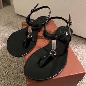 COACH Plato Black Jelly Sandals